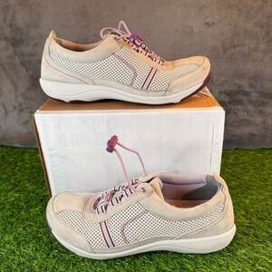 Dansko Gray Purple Mesh Suede Bungee Walking Shoes Sneakers Womens US 5.5-6 Eu36